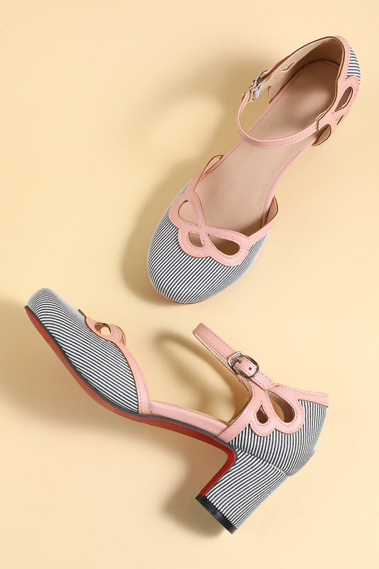 White and Black Stripe Retro Shoes