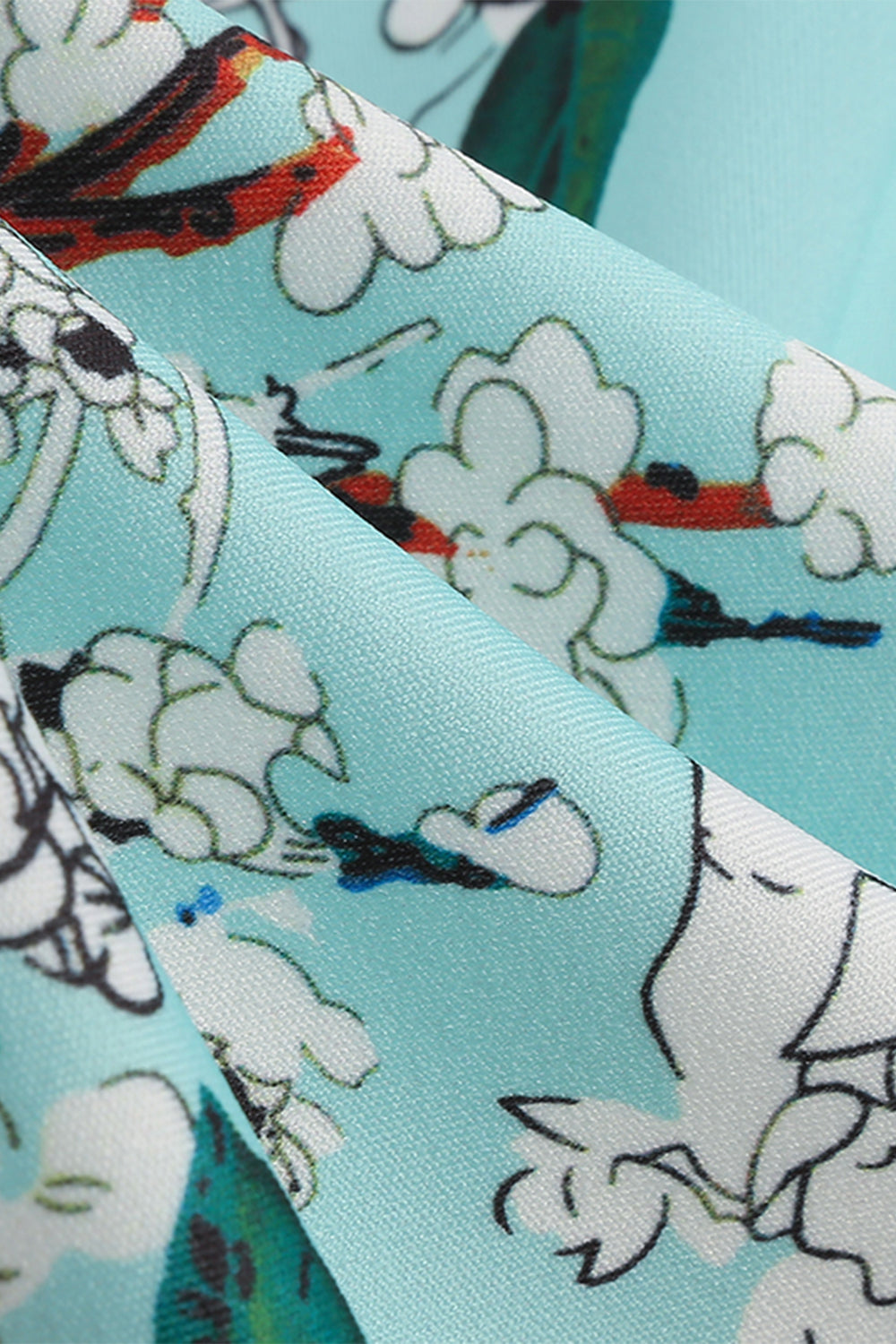 Light Blue V-Neck 1950s Vintage Dress