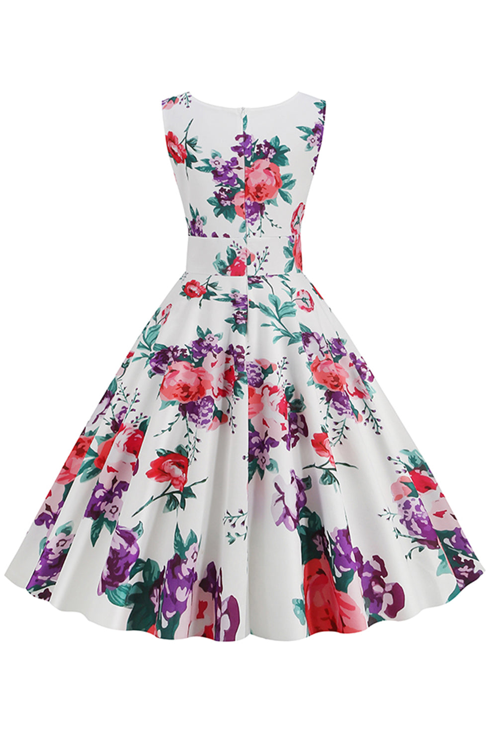 Light Blue V-Neck 1950s Vintage Dress