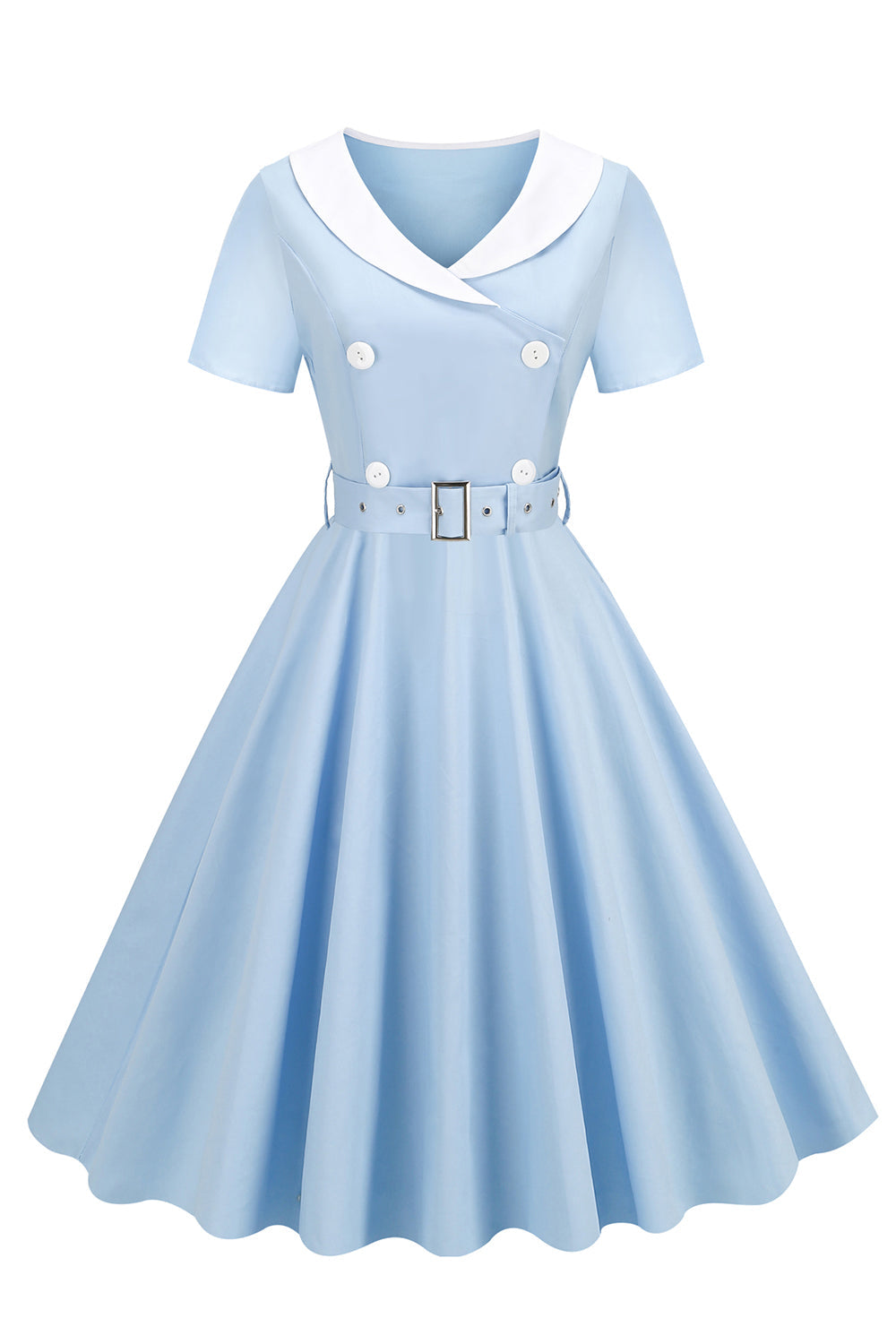 Black 1950s Swing Dress with Belt