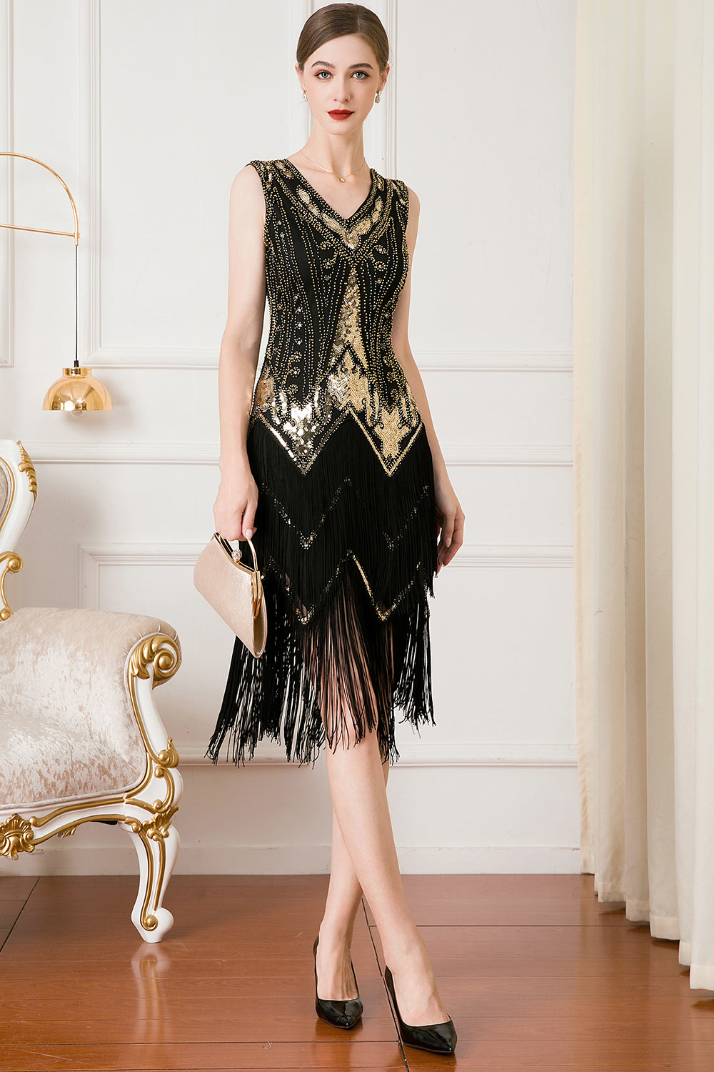 Robe à franges et sequins style années 20