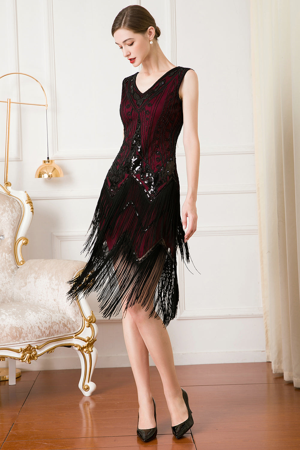 Robe à franges et sequins style années 20
