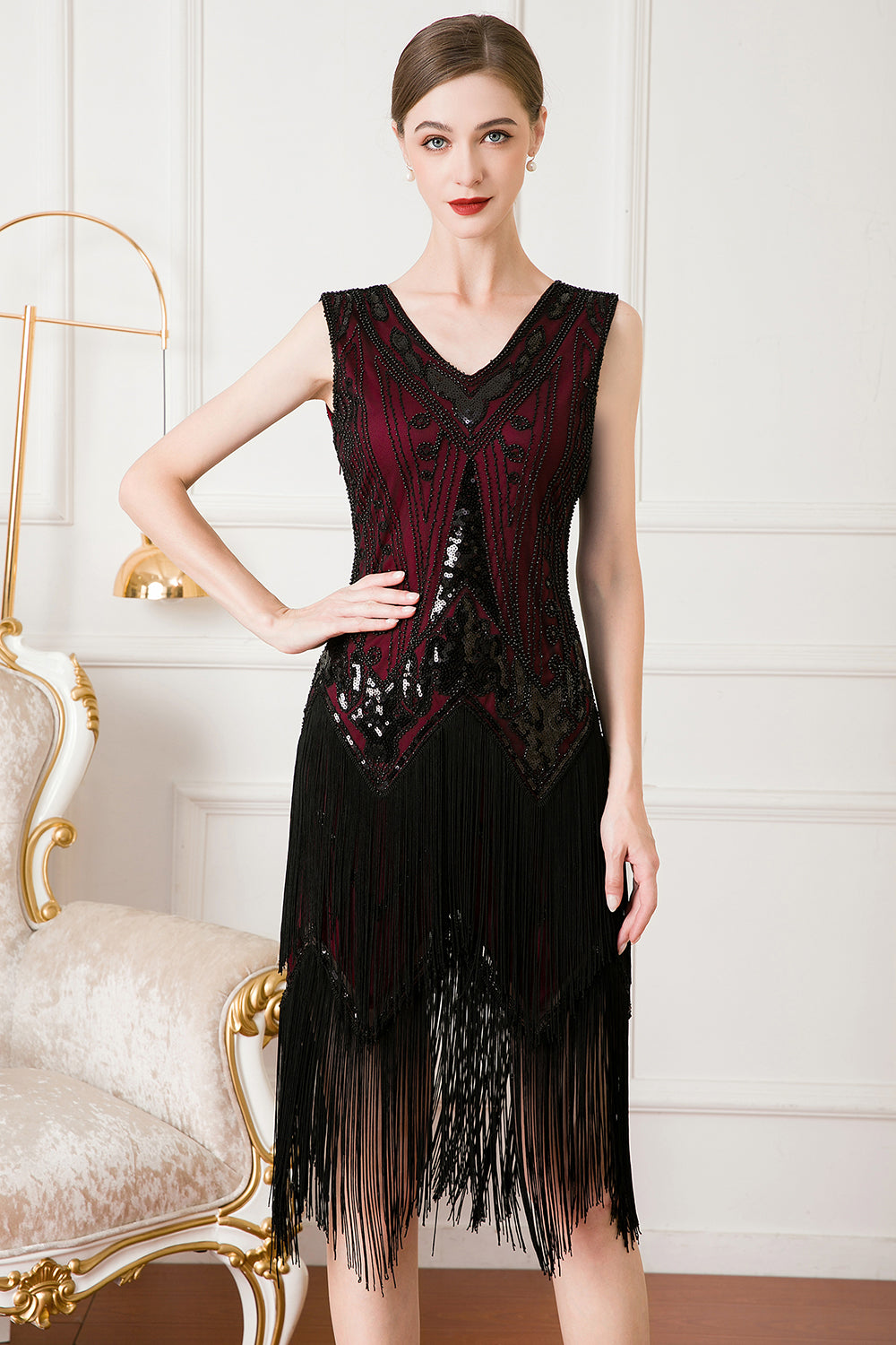 Robe à franges et sequins style années 20