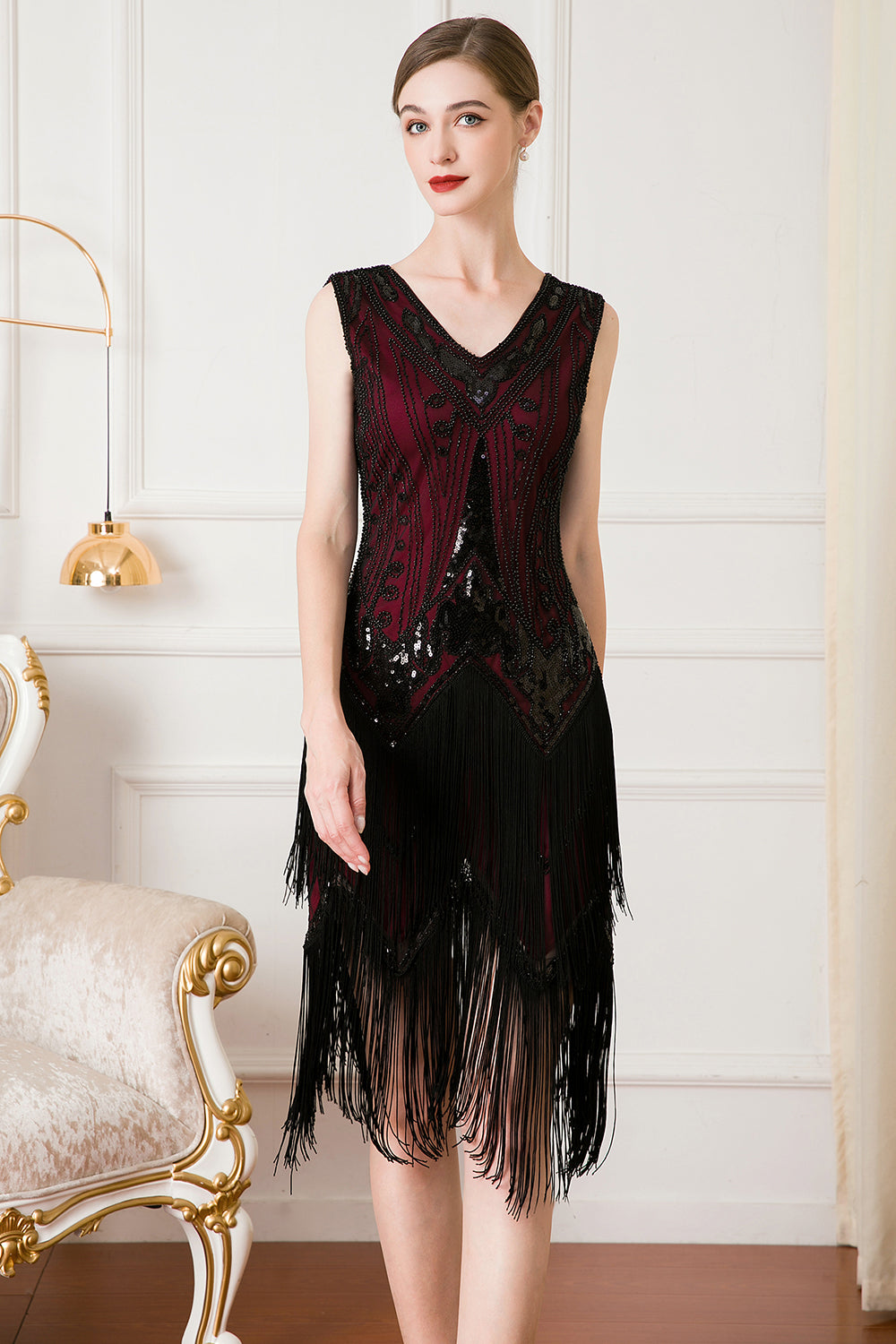 Robe à franges et sequins style années 20