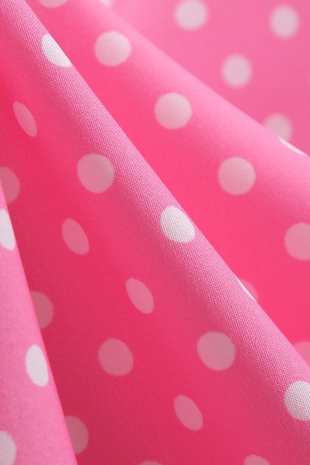 Robe rose à pois et manches courtes, style années 50