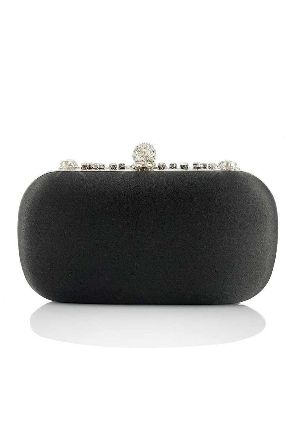 Pochette de soirée noire scintillante en strass