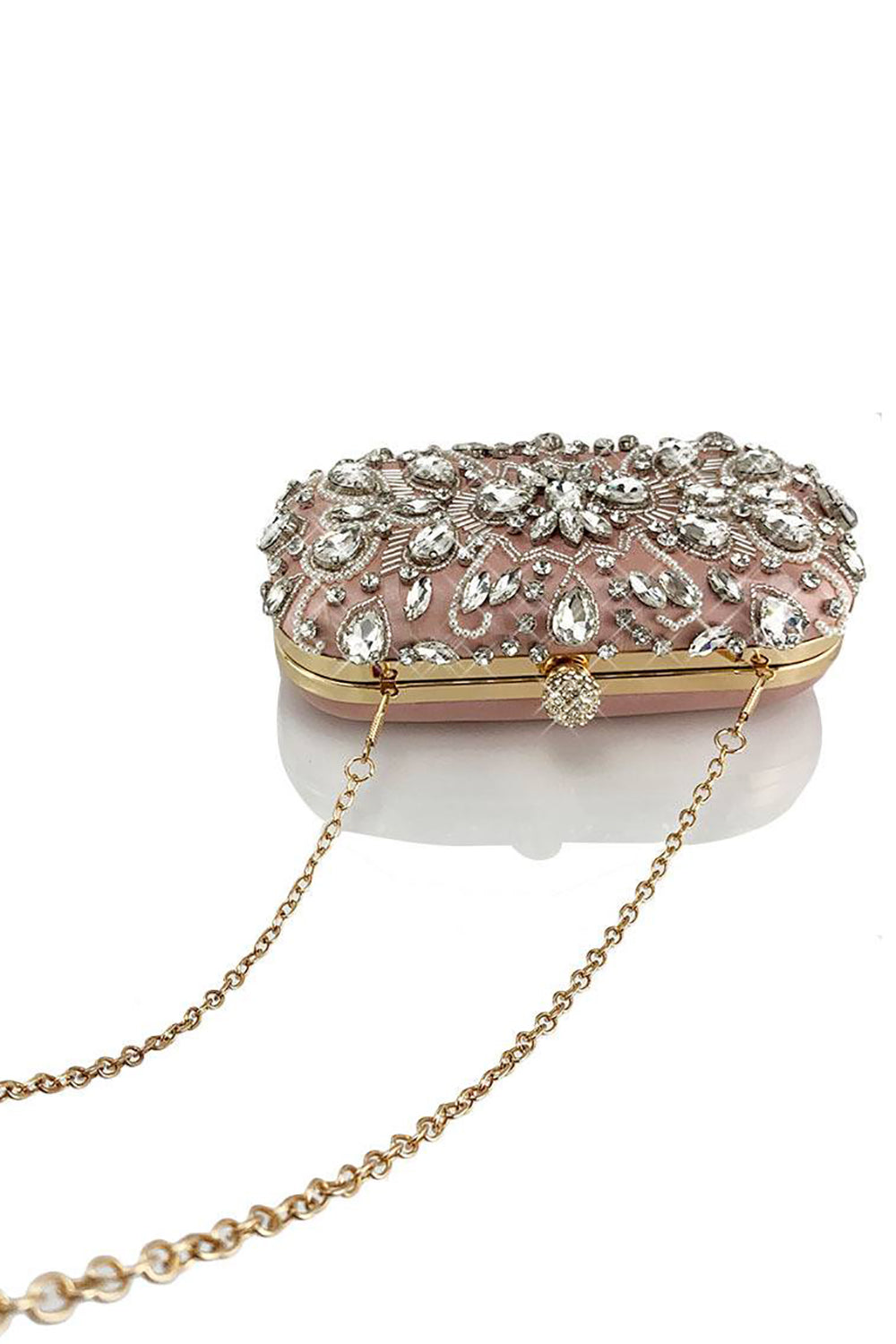 Pochette de soirée noire scintillante en strass