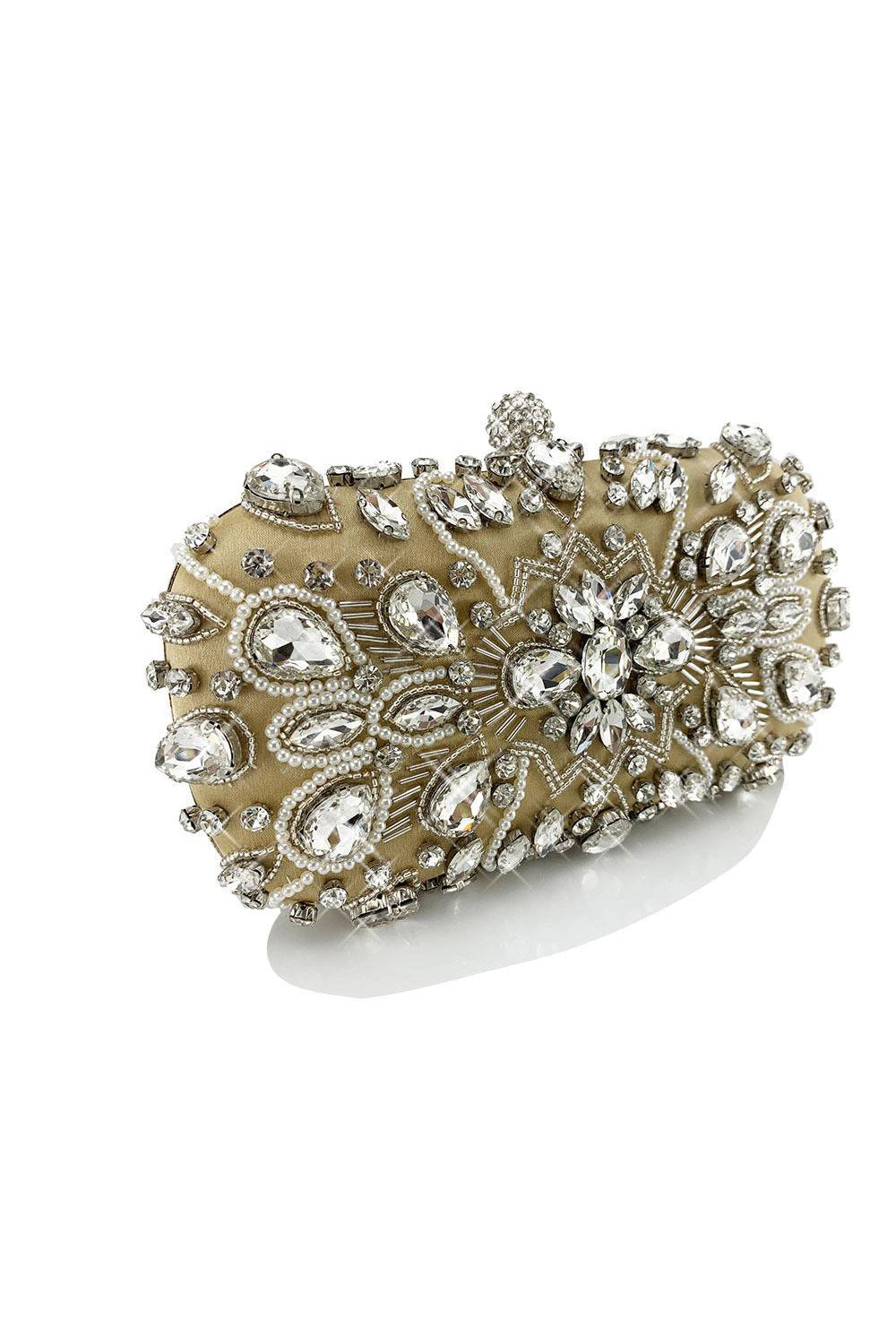 Pochette de soirée noire scintillante en strass