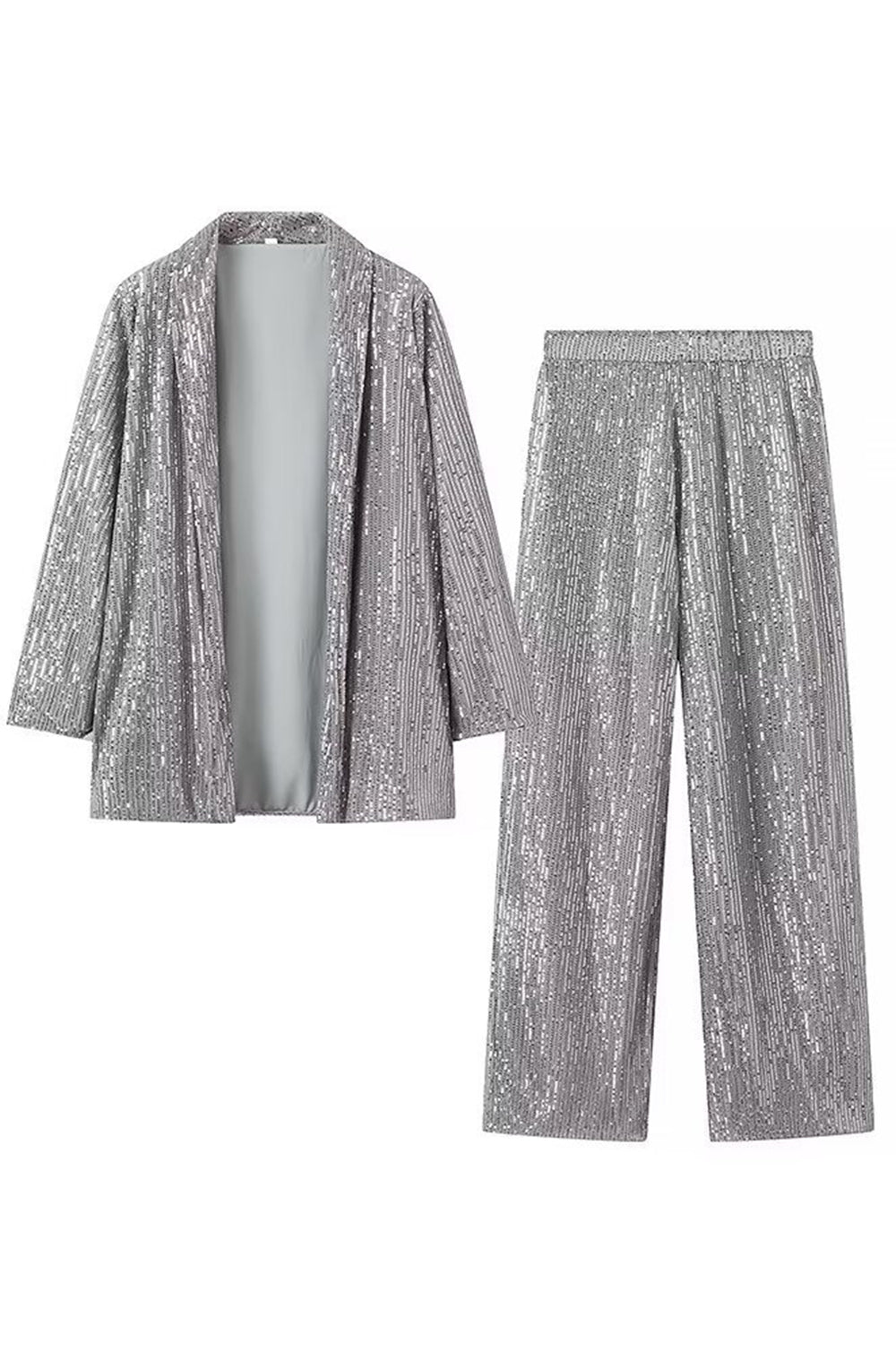 Ensemble deux pièces à sequins noirs scintillants pour femme