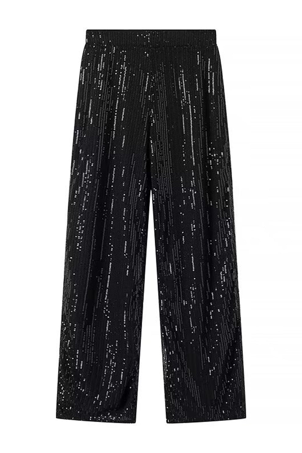Ensemble deux pièces à sequins noirs scintillants pour femme