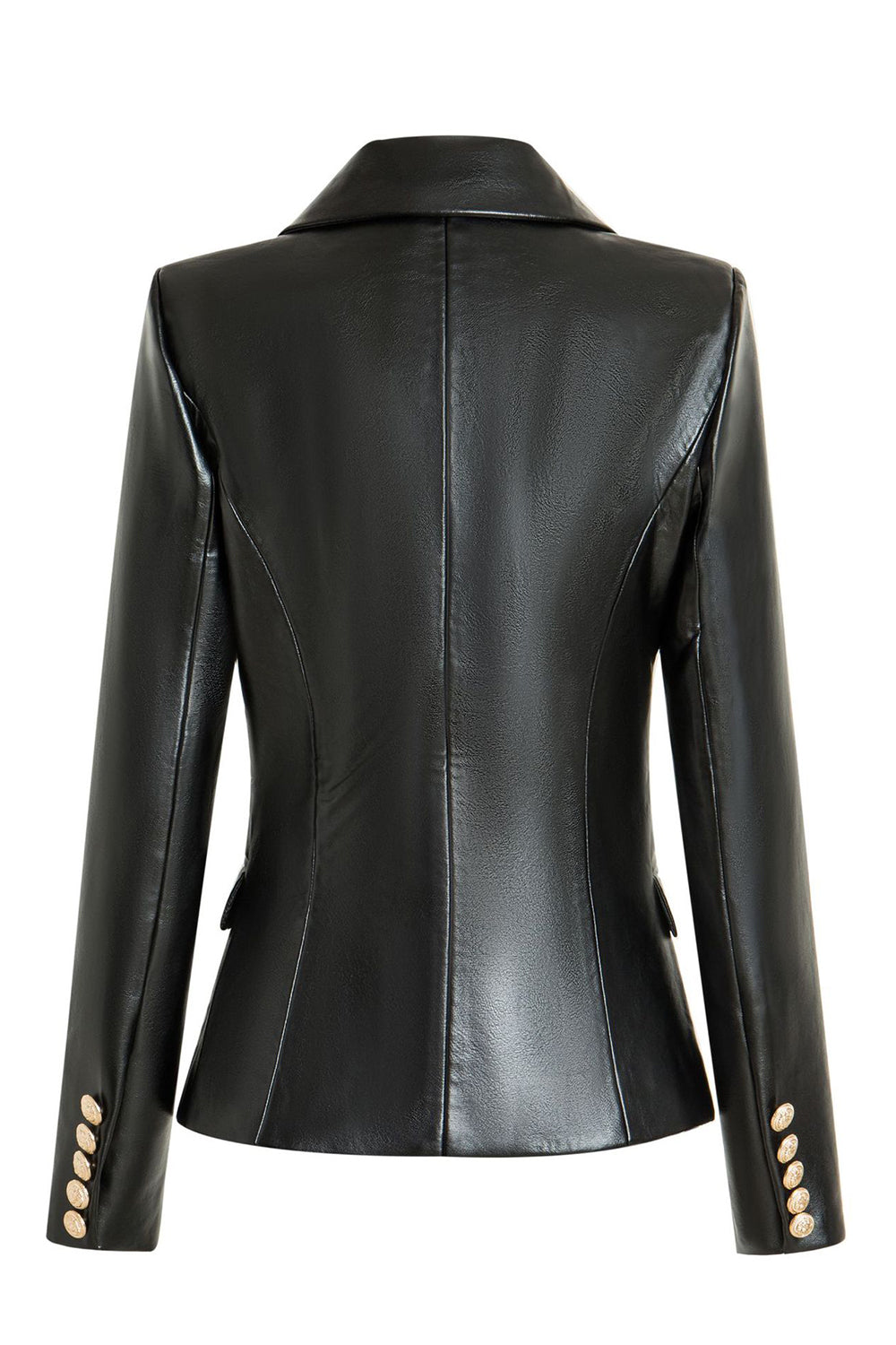 Blazer femme croisé en PU noir