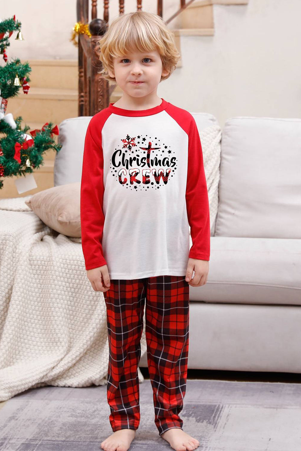 Red Plaid Matching Family Christmas Pajamas Sets