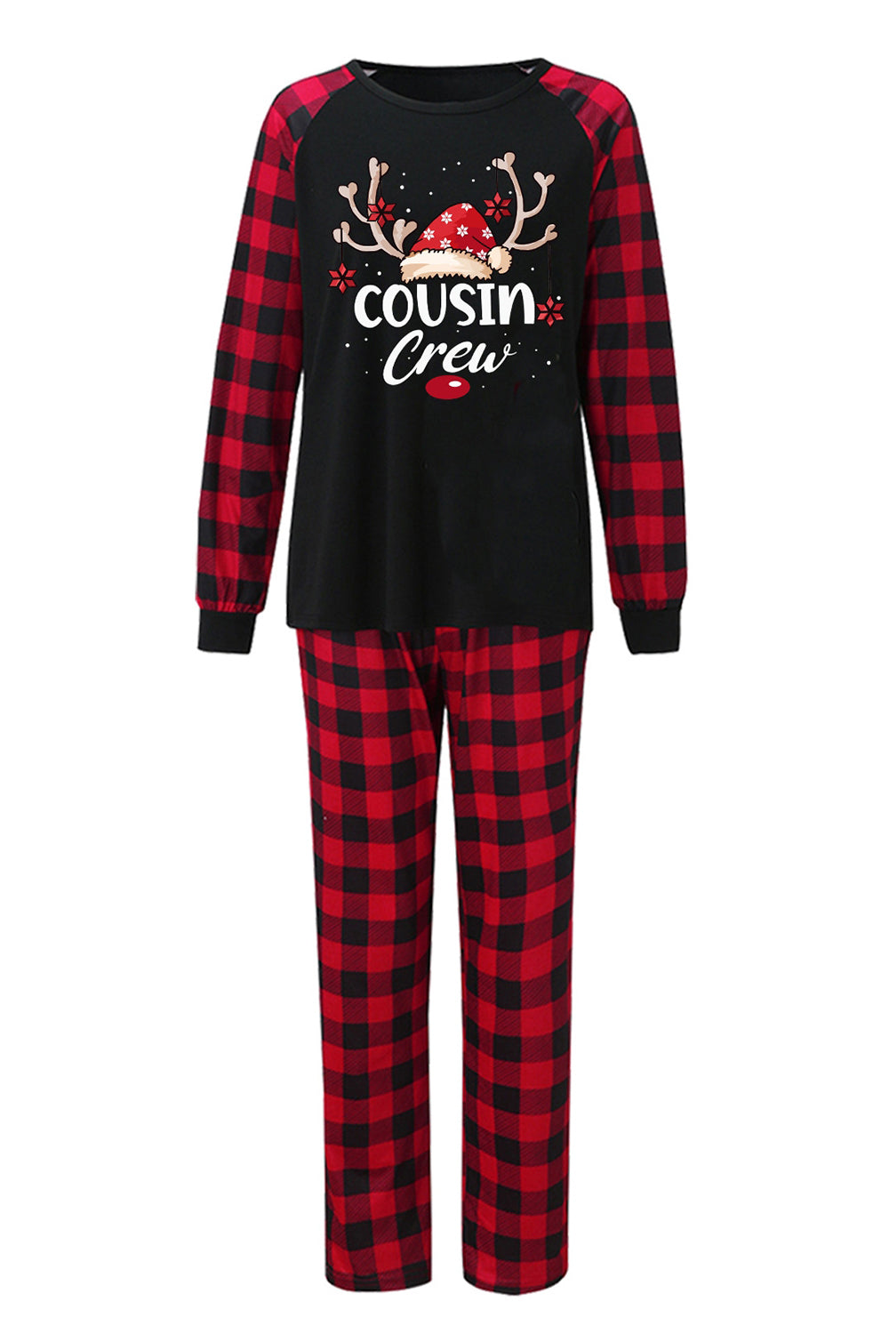 Print Family Christmas Pajamas with Red Plaid