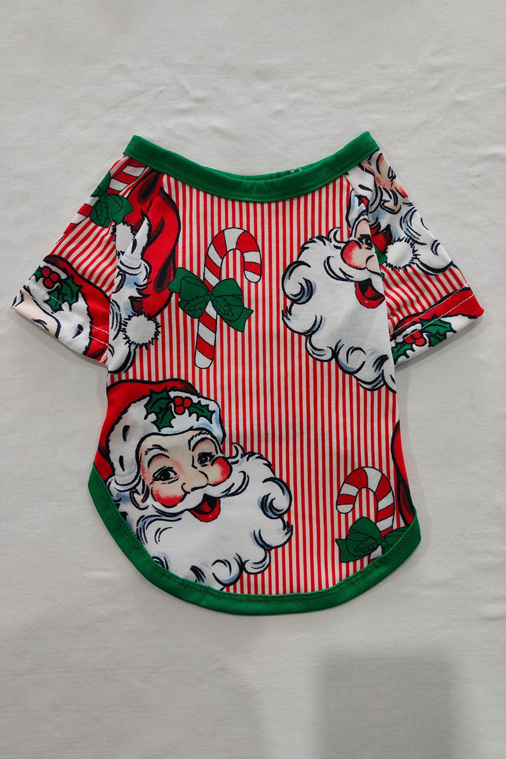Red Striped Long Sleeve Printed Christmas Pajama Set