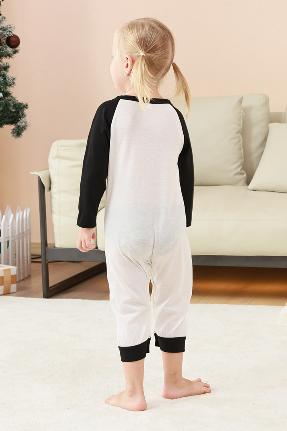 Black and White Tree Printed Family Christmas Pajamas