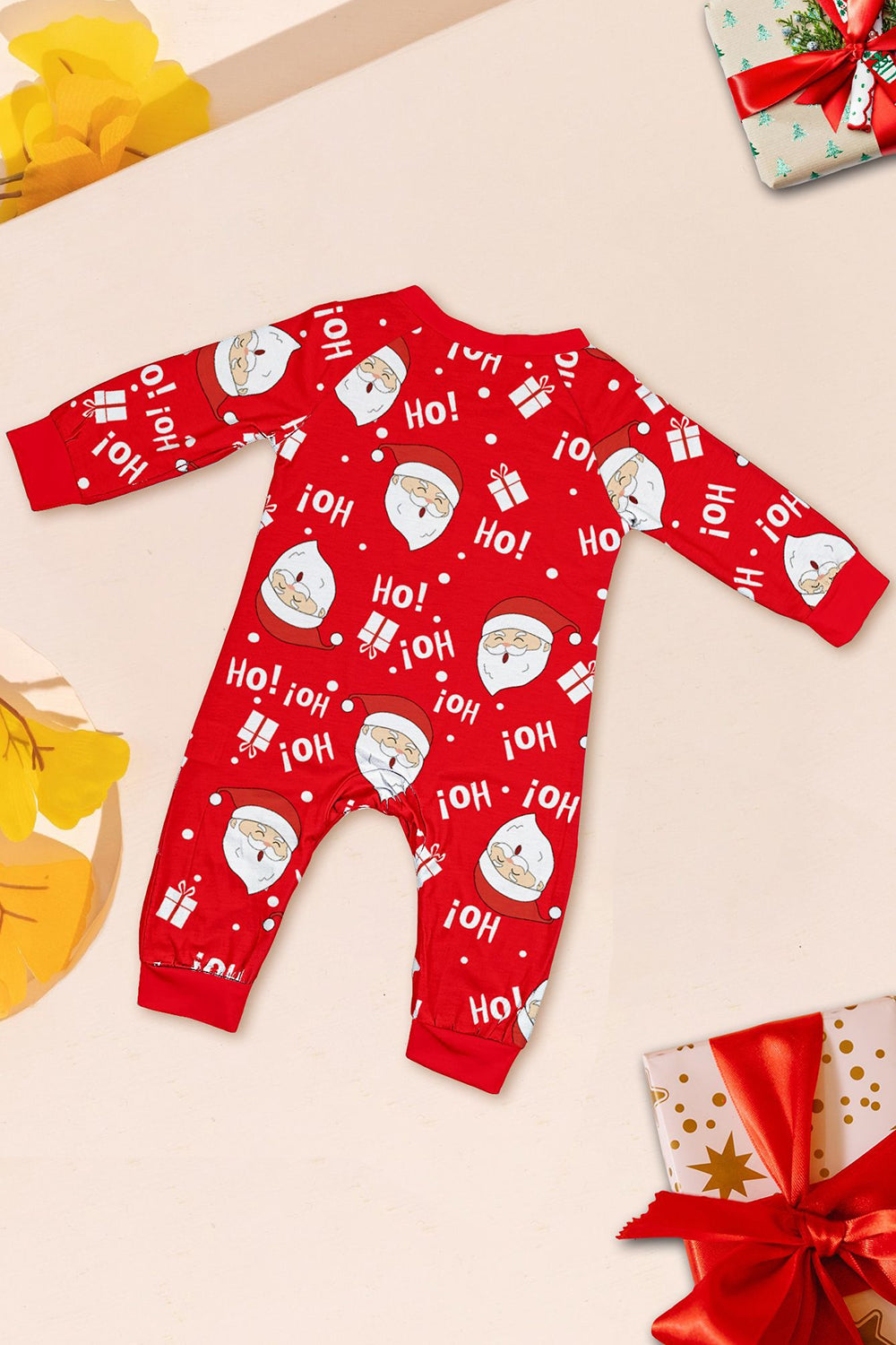 Red Santa Print Christmas Family Matching Pajamas