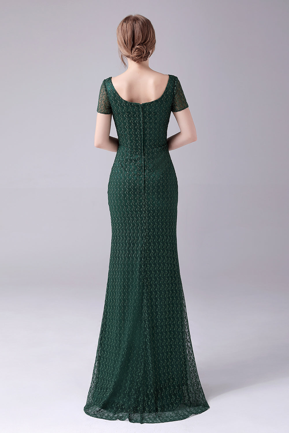 Dark Green Mermaid Square Neck Floor-Length Mother of the Bride Dress
