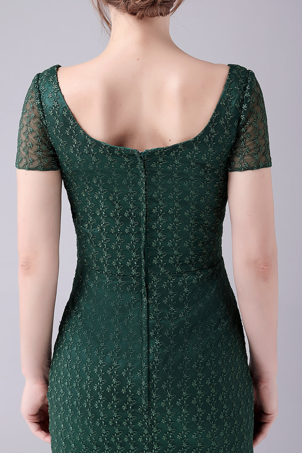 Dark Green Mermaid Square Neck Floor-Length Mother of the Bride Dress