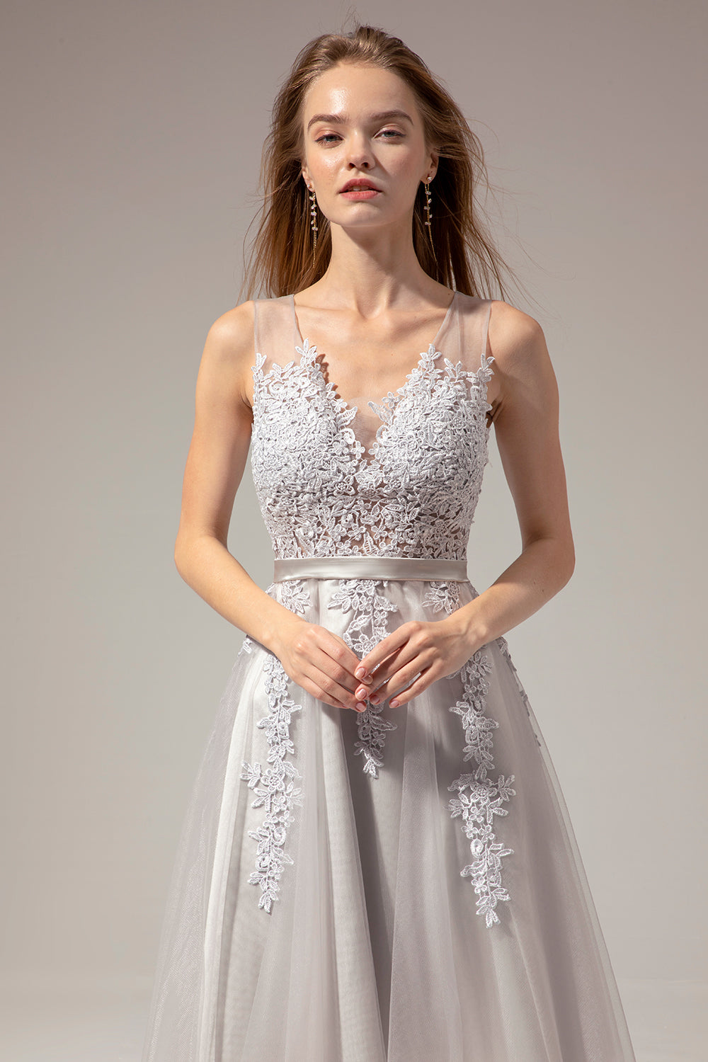 Grey Lace Dress
