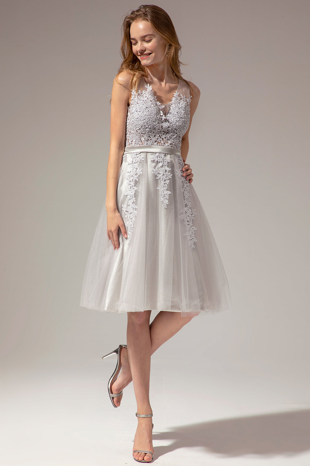 Grey Lace Dress