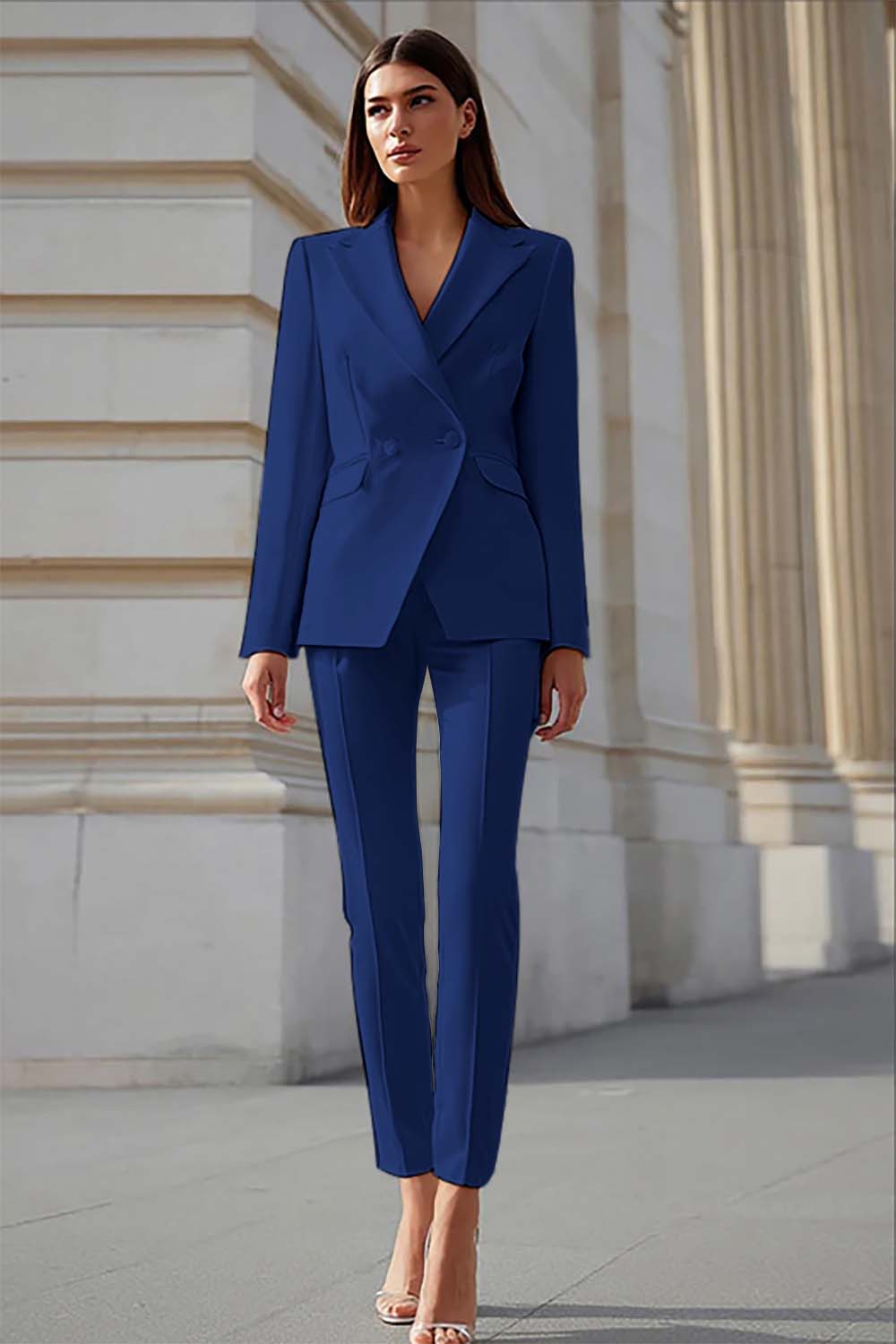 Ivory Peak Lapel 2 Piece Business Suits with Sleeves