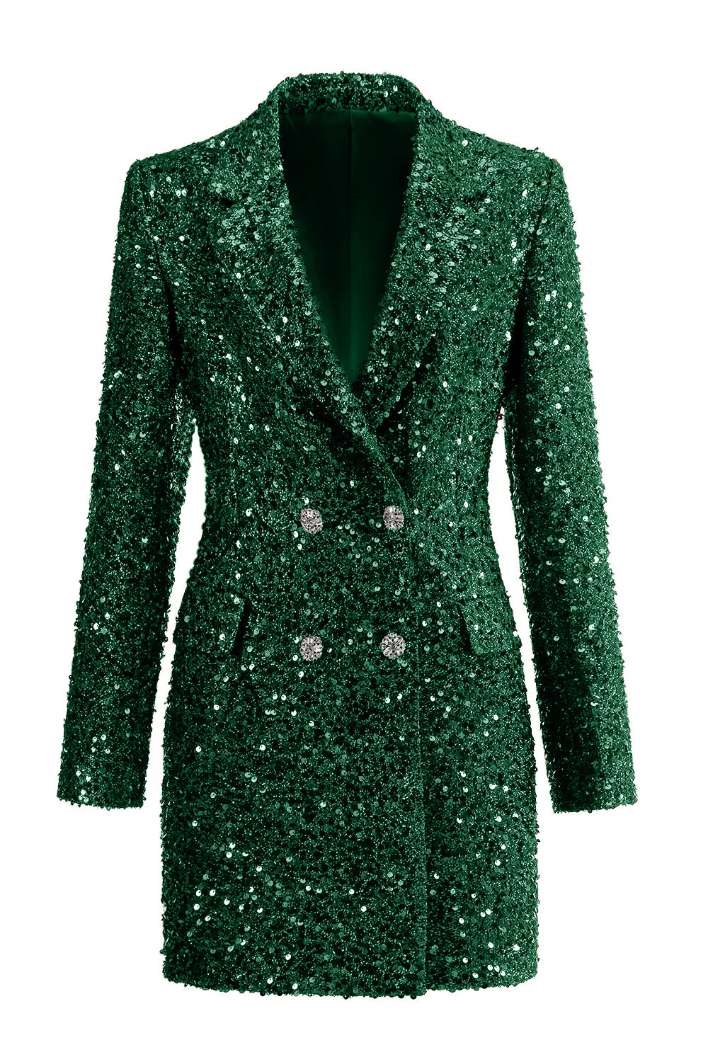 Blazer long à encoche étincelant fuchsia pour femme
