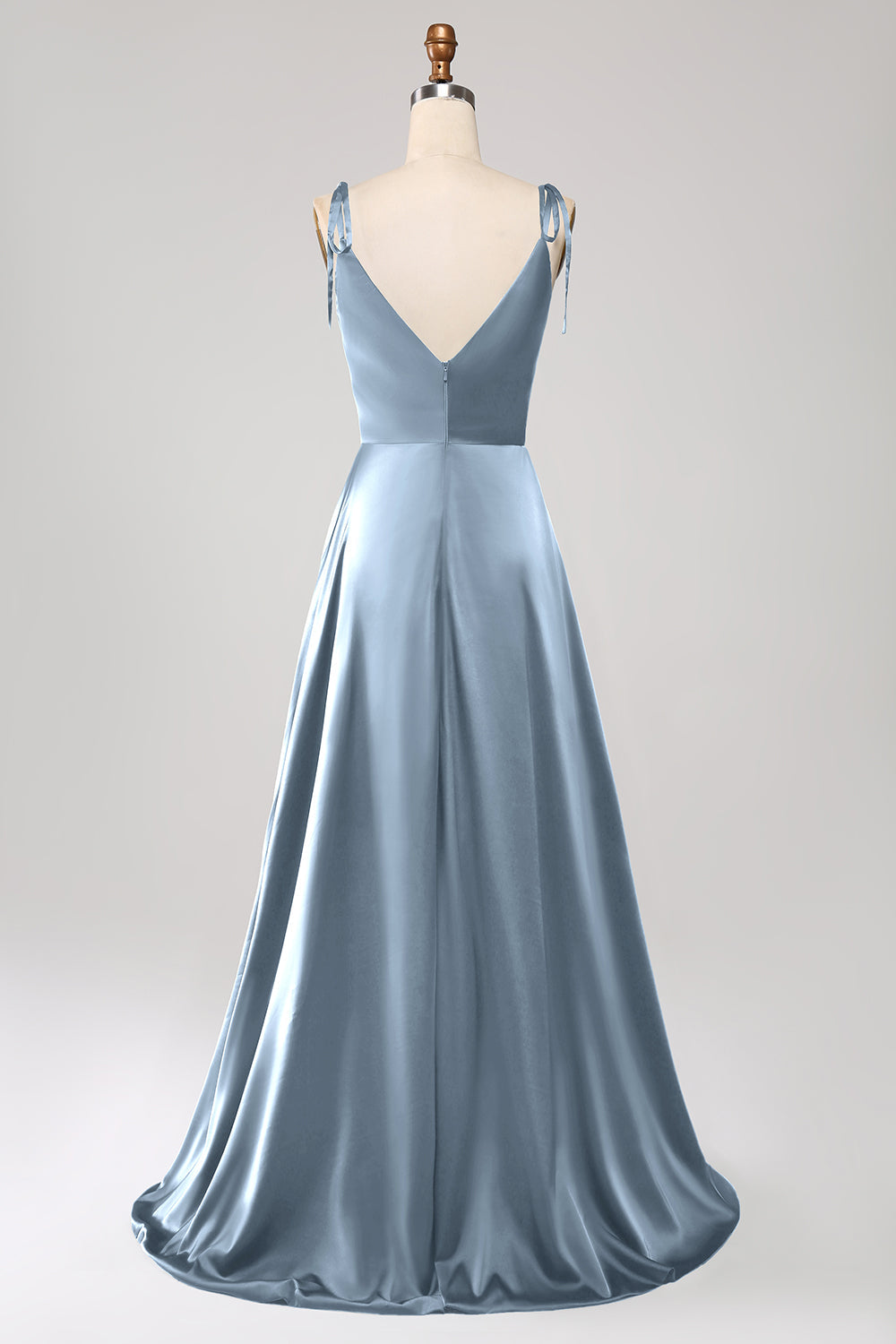 Simple Dark Green Spaghetti Straps Ruched Prom Dress with Slit