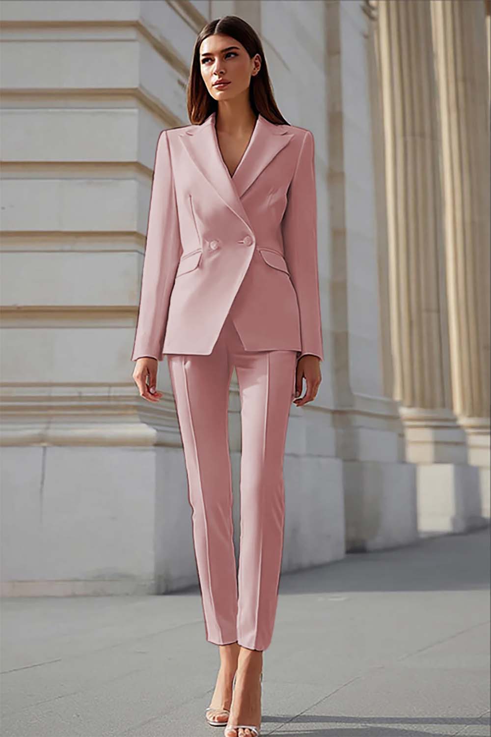 Ivory Peak Lapel 2 Piece Business Suits with Sleeves