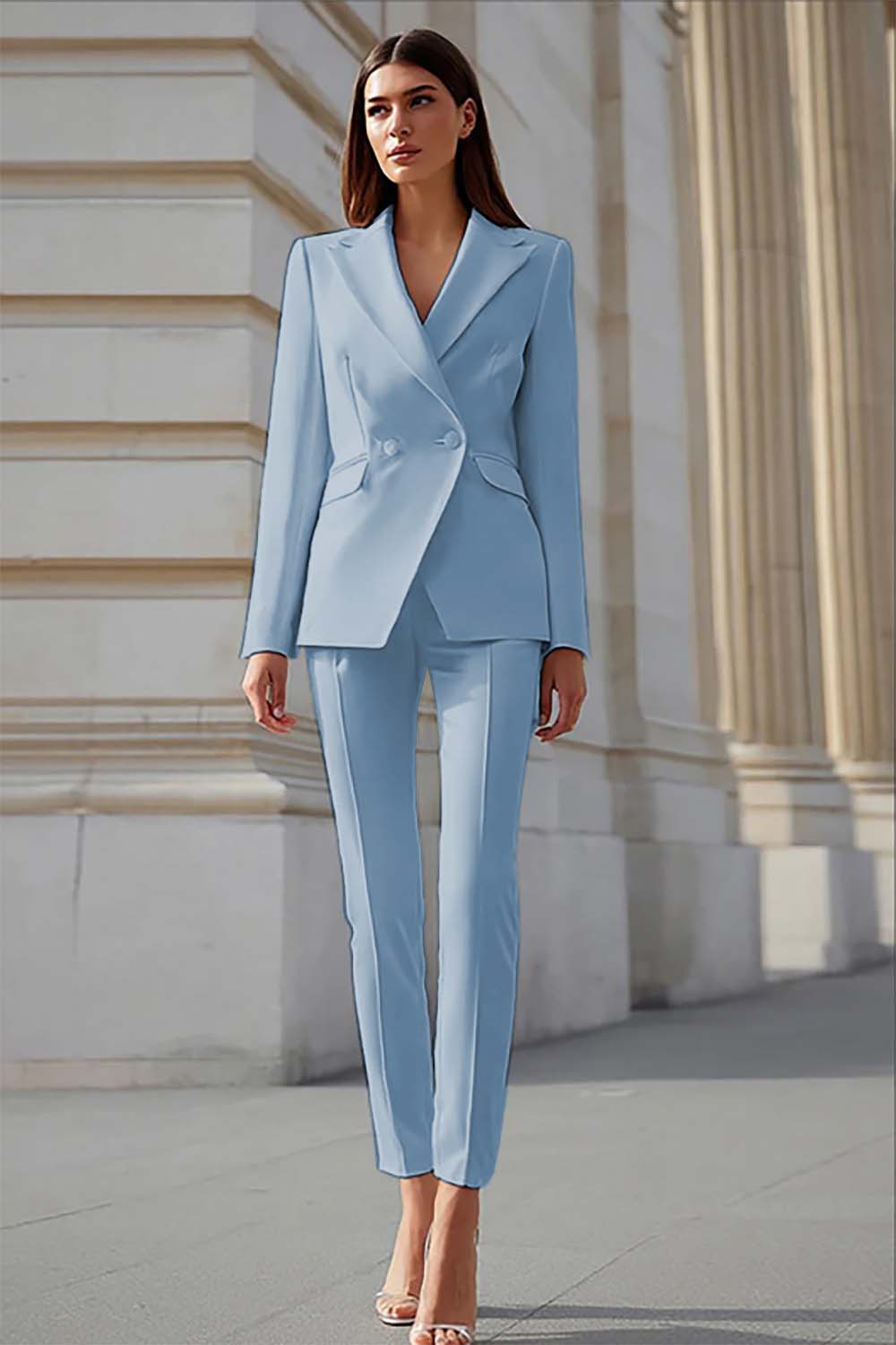 Ivory Peak Lapel 2 Piece Business Suits with Sleeves