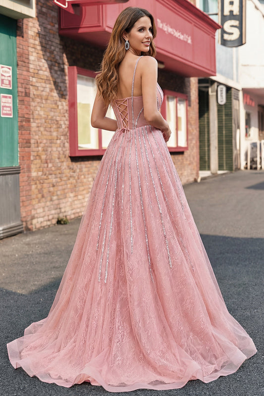 Robe de bal sirène à bretelles spaghetti et à paillettes avec cape