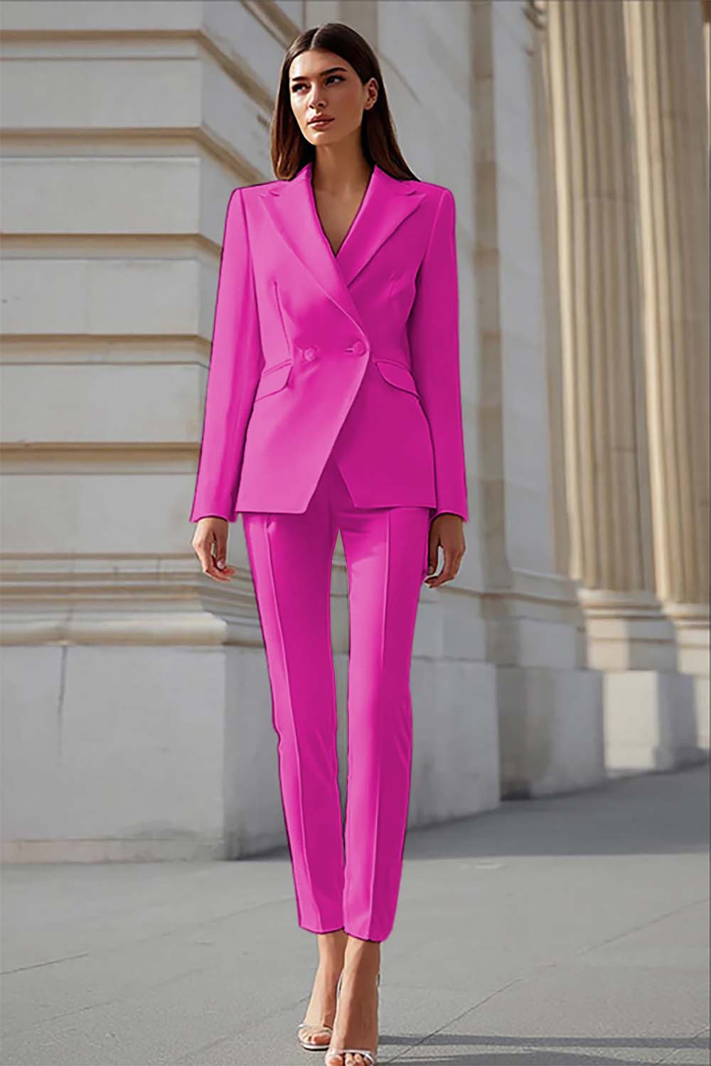 Ivory Peak Lapel 2 Piece Business Suits with Sleeves