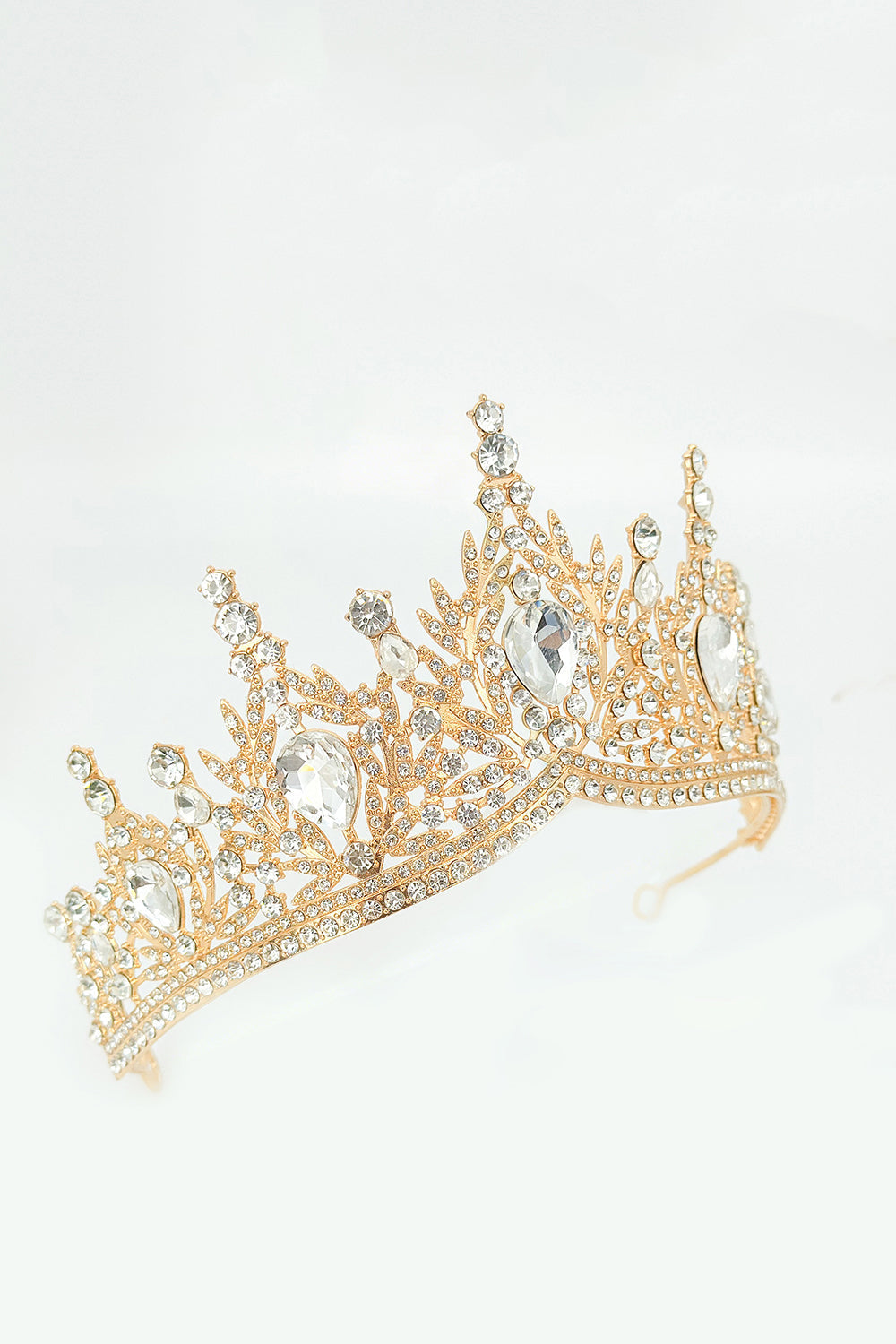 Couronne Diadème de Miss Bal en Cristal Bleu Royal et Doré