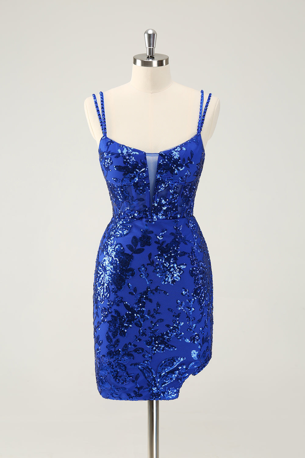 Gorgeous Hot Pink Bodycon Lace Up Glitter Short Homecoming Dress with Slit