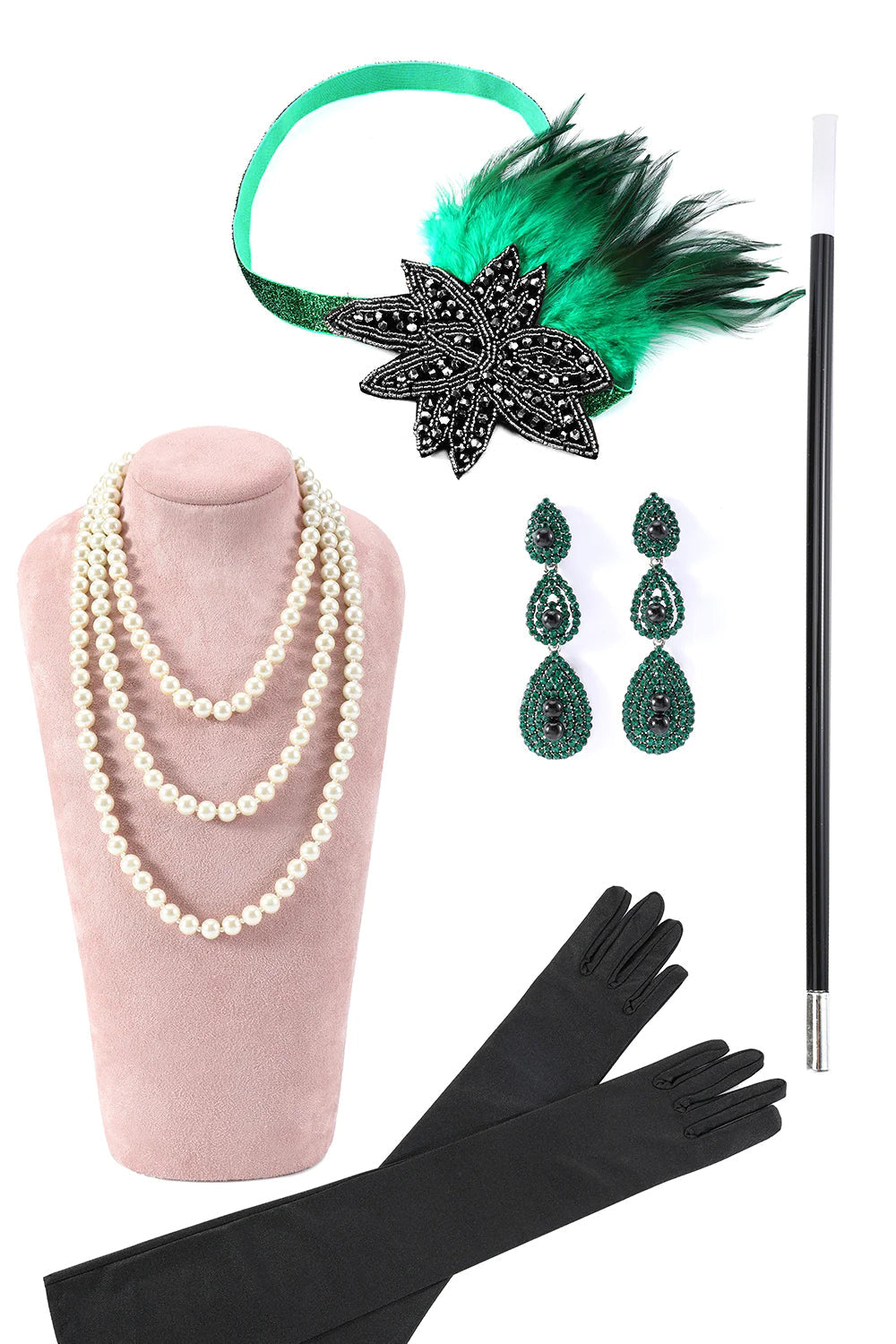Green 1920s Party Accessory Sets