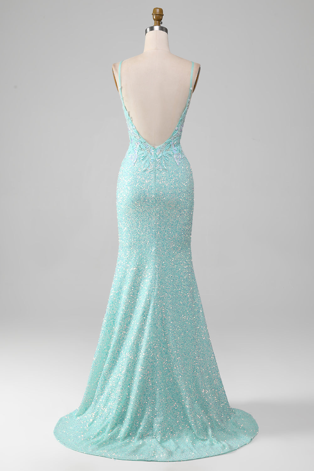 Robe de bal sirène à paillettes fendue