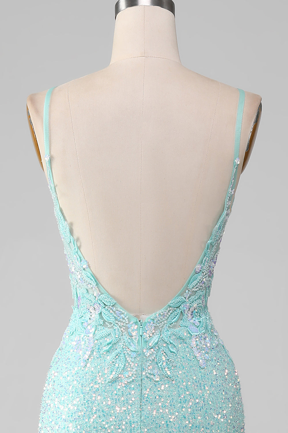 Robe de bal sirène à paillettes fendue