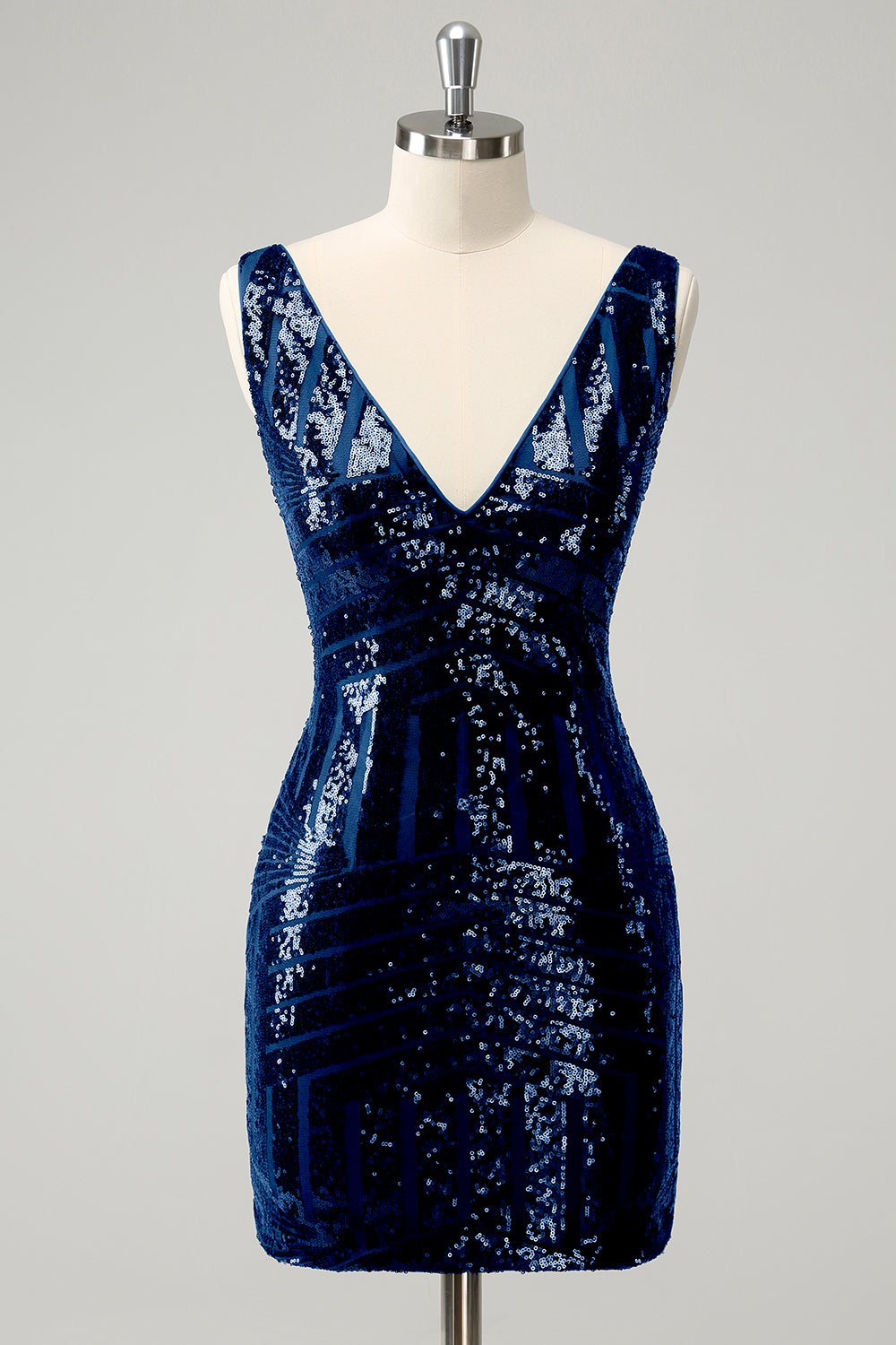 Glitter Dark Green V Neck Sequin Homecoming Dress with Detachable Ruffles