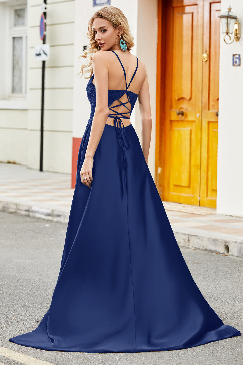 Trendy A-Line Spaghetti Strap Lilac Long Prom Dress with Appliques