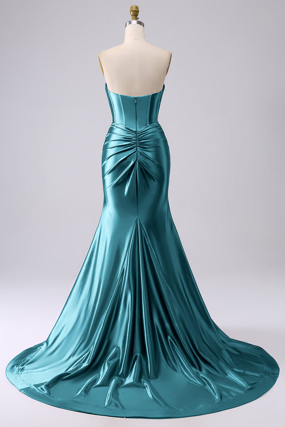 Sparkly Lilac Mermaid Sweetheart Corset Long Prom Dress with Slit