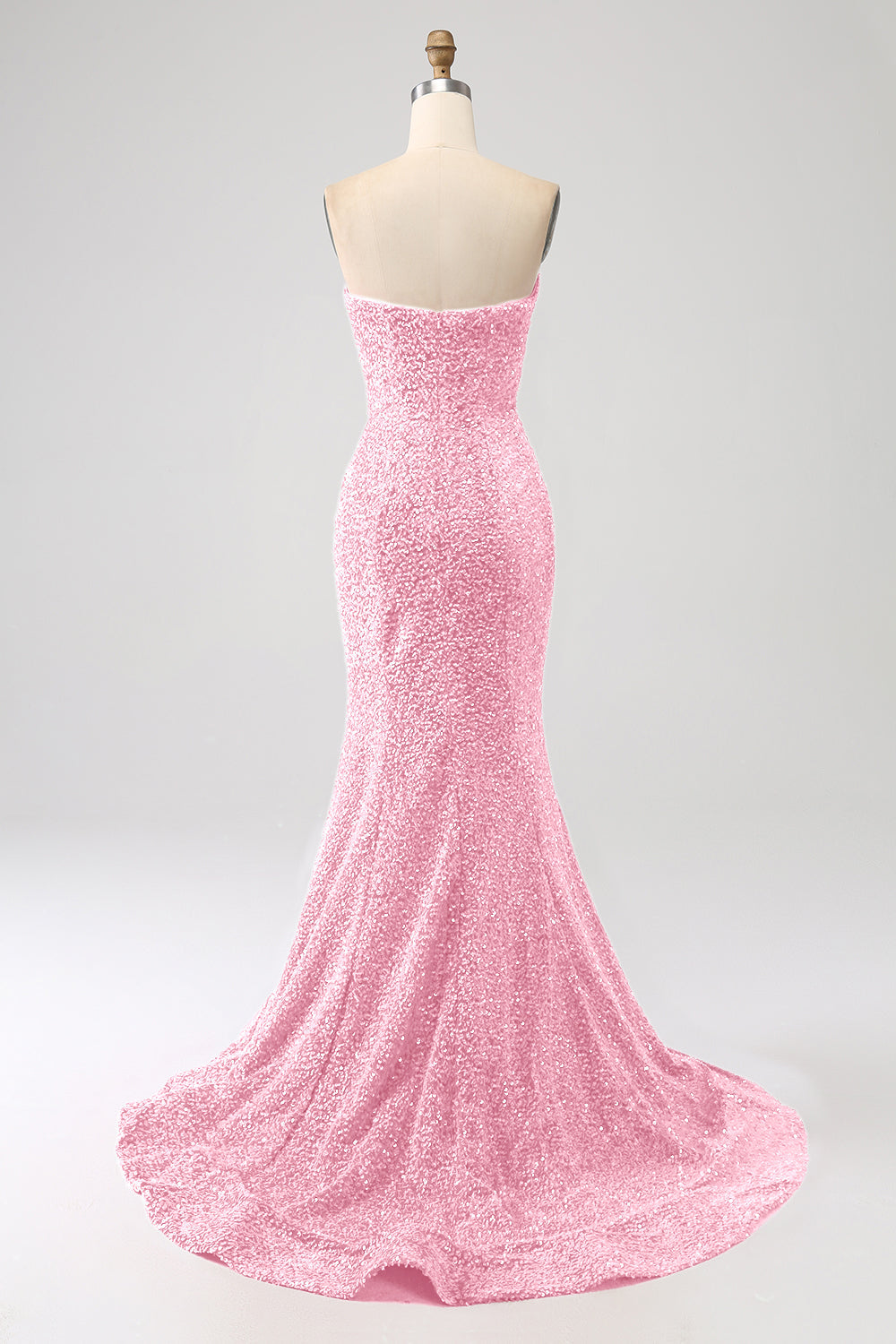 Robe de bal de sirène à encolure cœur et traîne longue brodée de sequins bleu marine