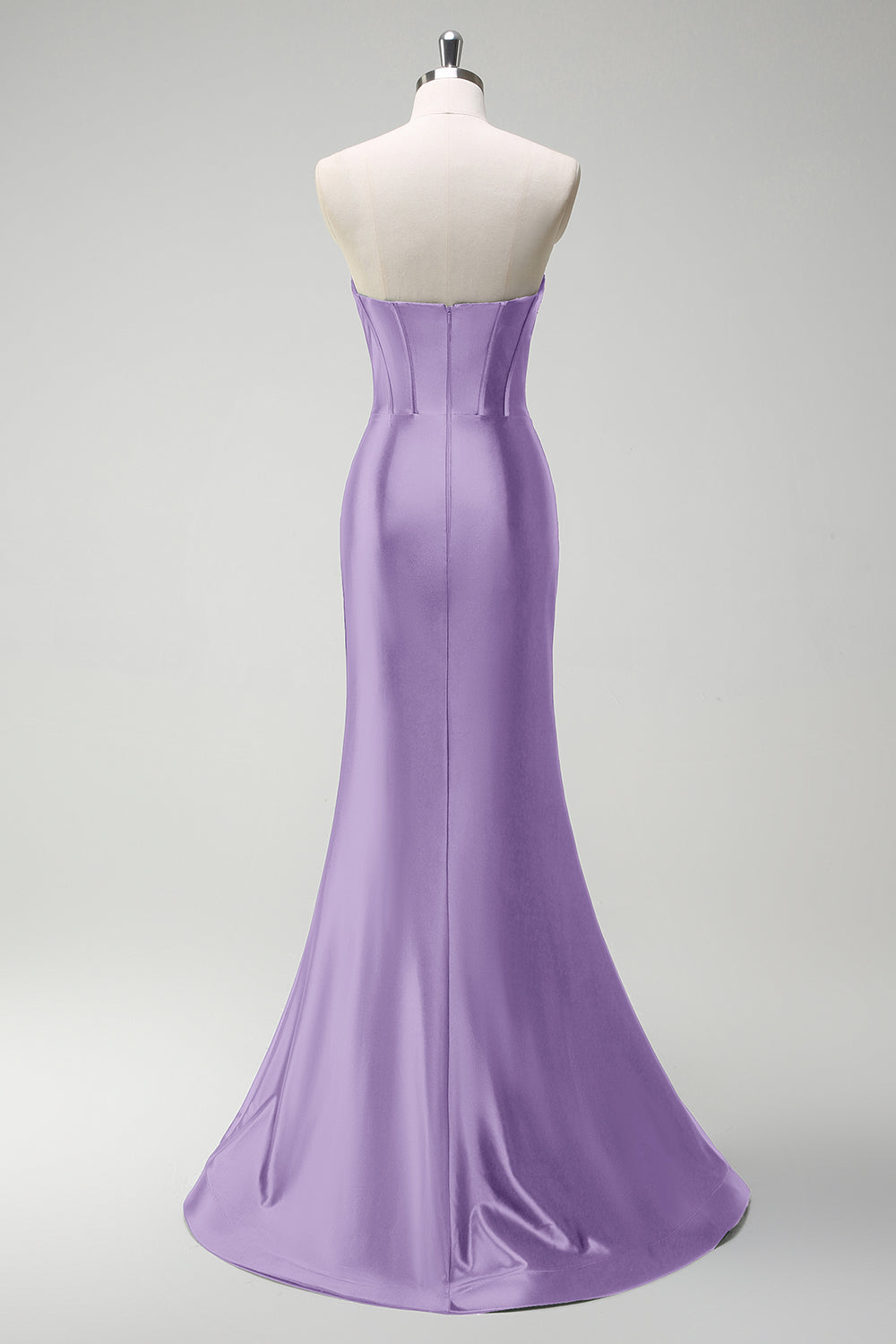 Robe de bal longue en satin bleu roi scintillant avec bustier orné de perles de sirène et fente