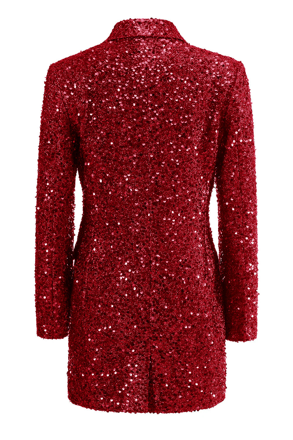 Blazer long à encoche étincelant fuchsia pour femme