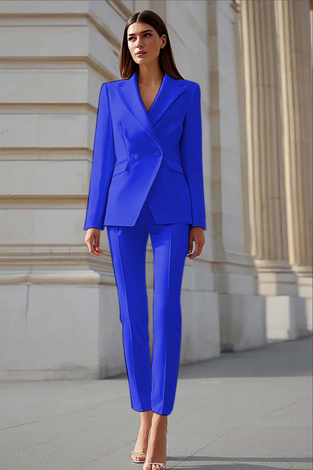 Ivory Peak Lapel 2 Piece Business Suits with Sleeves
