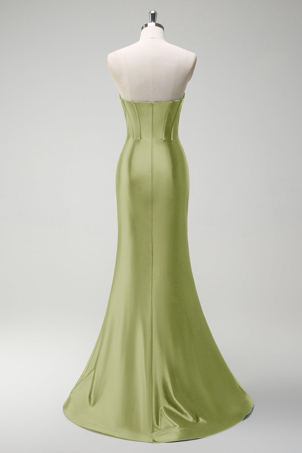 Robe de bal longue en satin bleu roi scintillant avec bustier orné de perles de sirène et fente