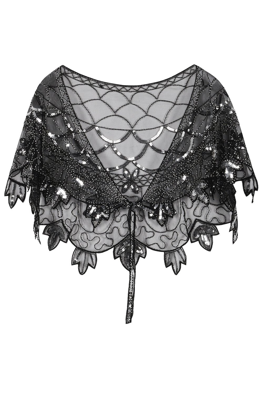 Cape à sequins pour femme années 1920