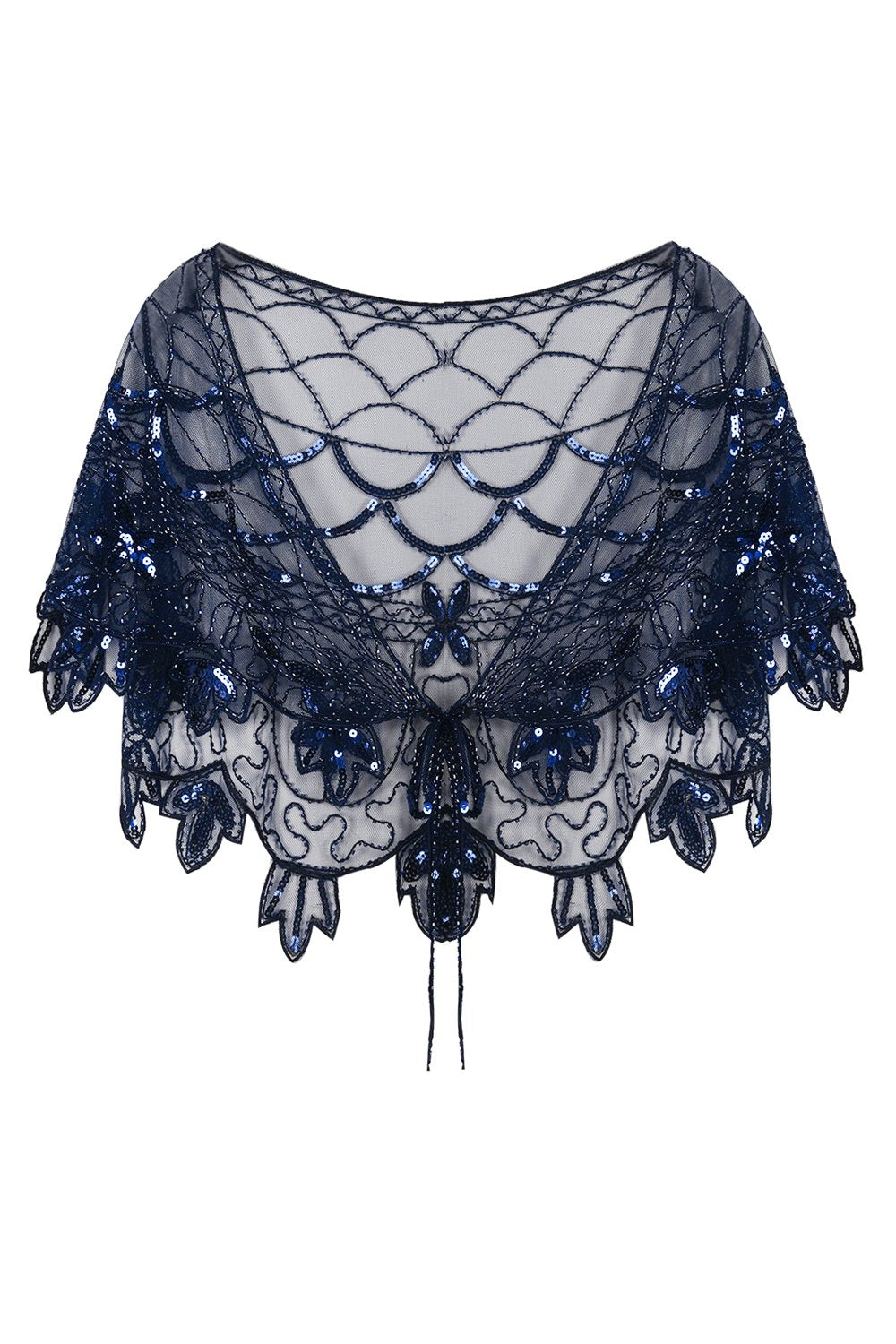Cape à sequins pour femme années 1920