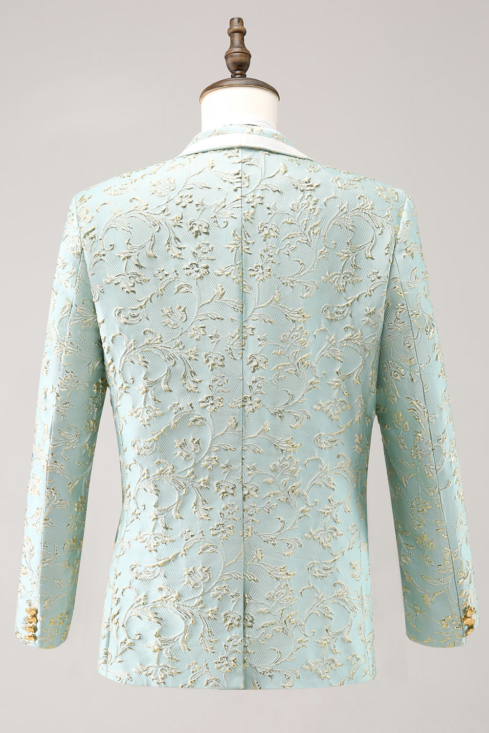 Costumes deux pièces pour homme en jacquard menthe avec revers châle à un bouton