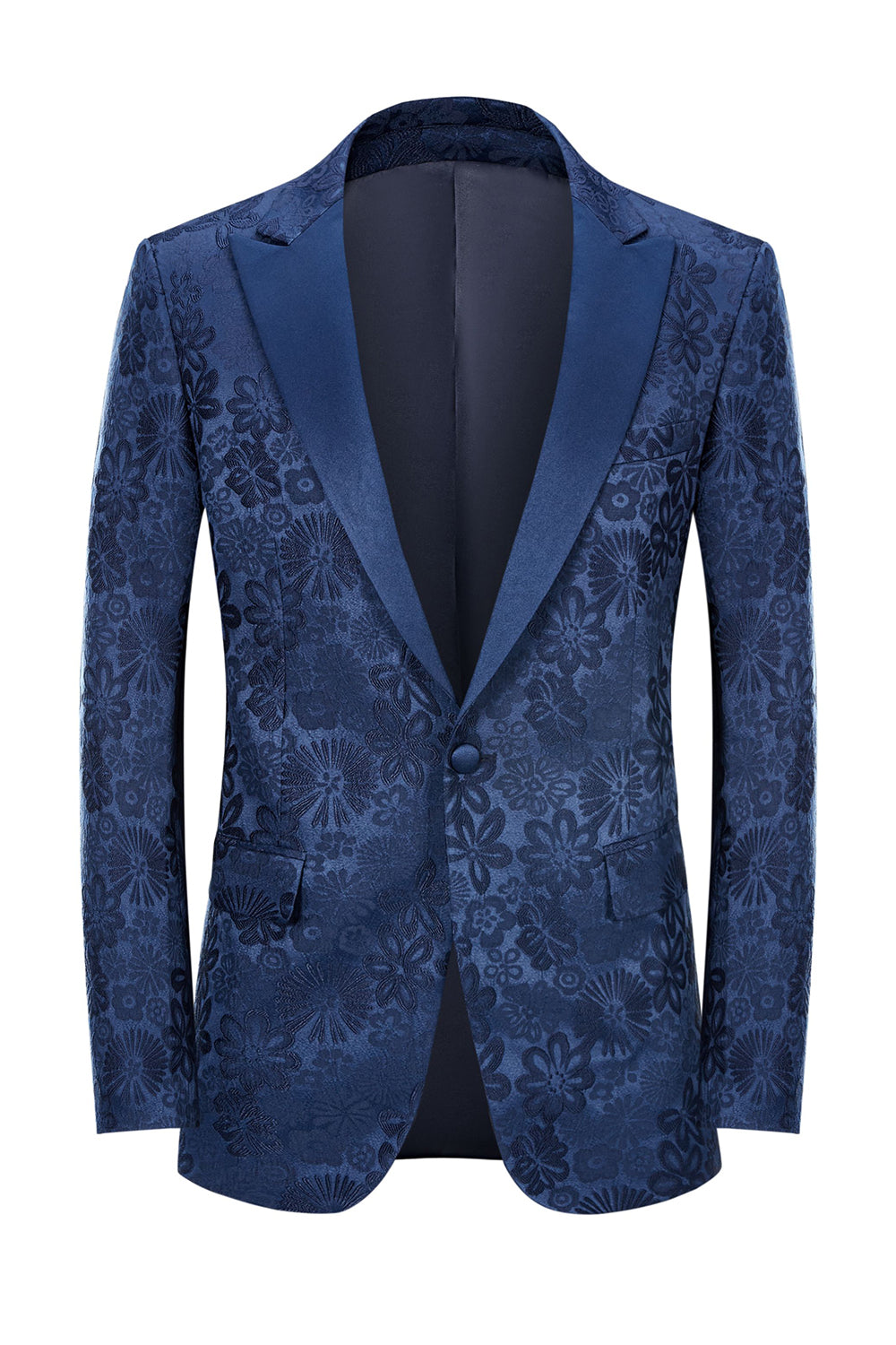 Costumes de bal jacquard noir à revers pointus pour hommes