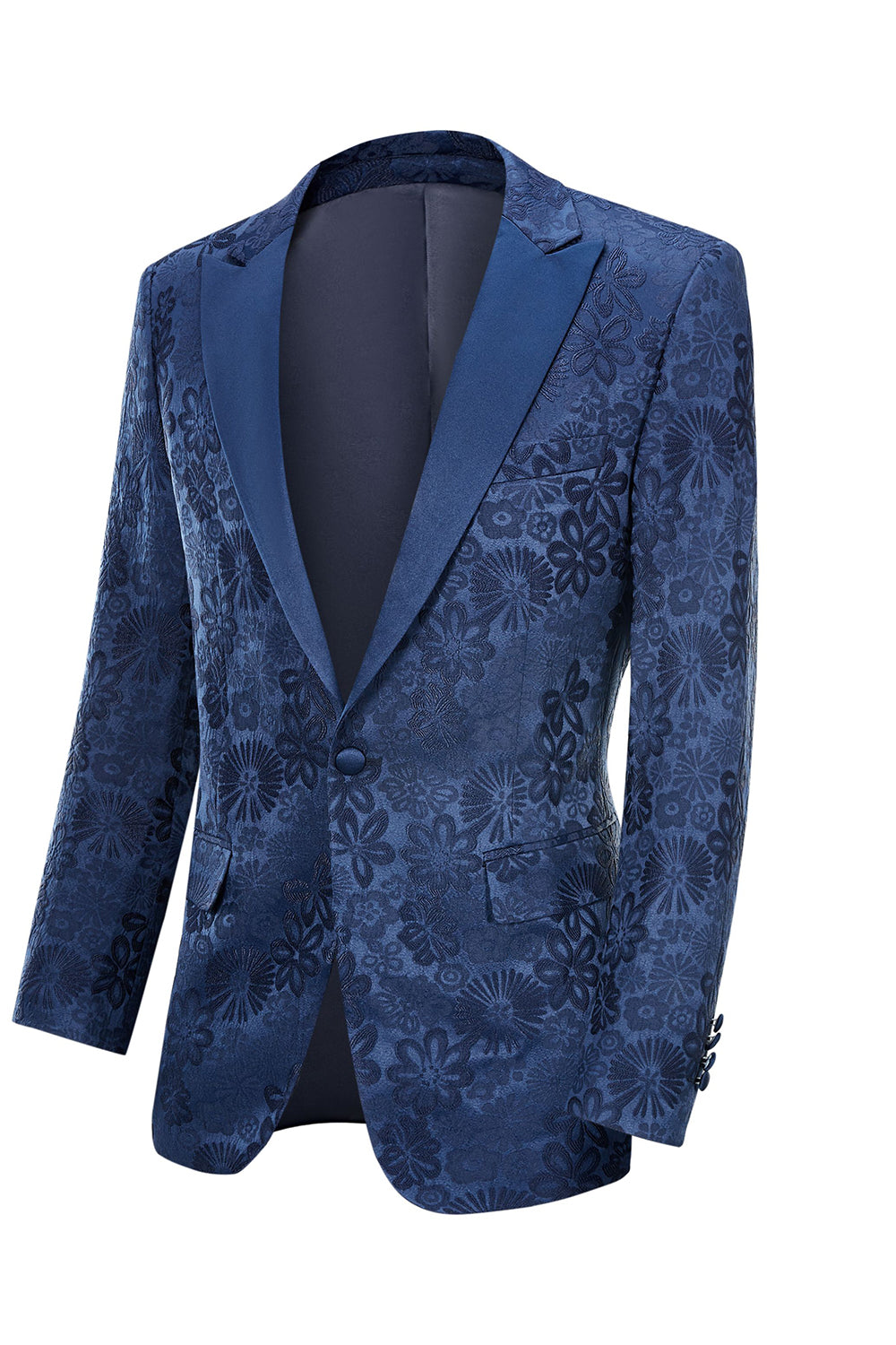Costumes de bal pour hommes coupe ajustée à revers en pointe en jacquard rose clair
