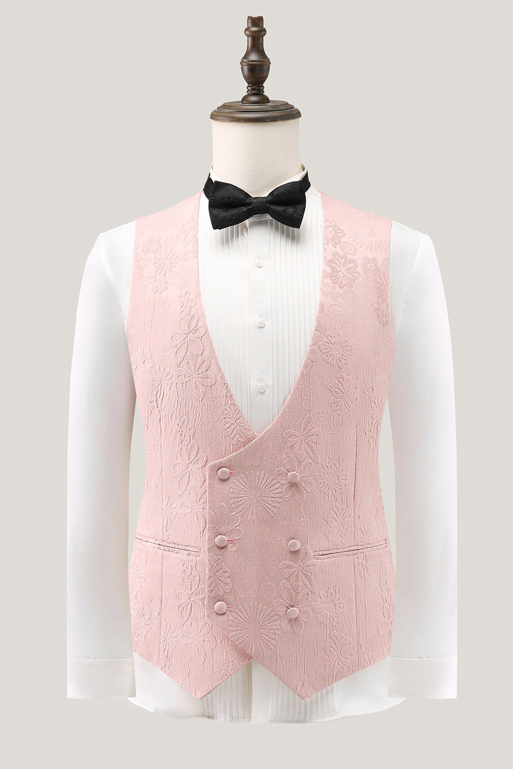 Costumes de bal pour hommes, 3 pièces, revers à pointe, jacquard, un bouton, noir